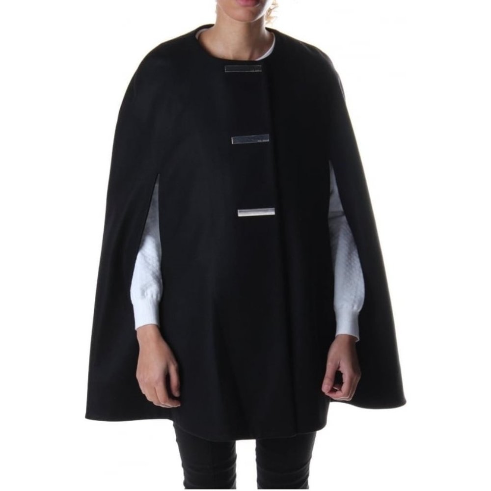TED BAKER TULIP WOMEN'S TRIPLE BAR POPPER CAPE BLACK